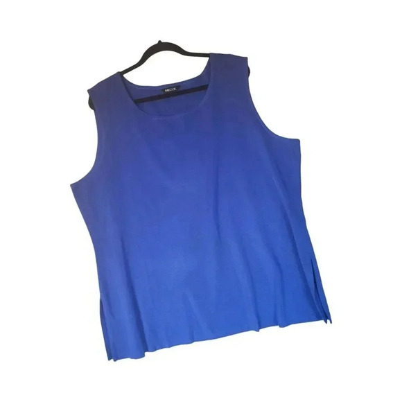 New $188 Misook Tank Top Size 2X Blue Scoop Neck Sleeveless Pullover - Picture 6 of 7